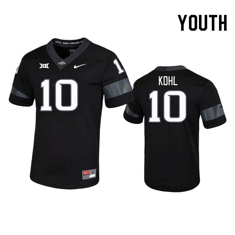 Youth #10 Iowa State Cyclones College Football Jerseys Stitched Sale-Black